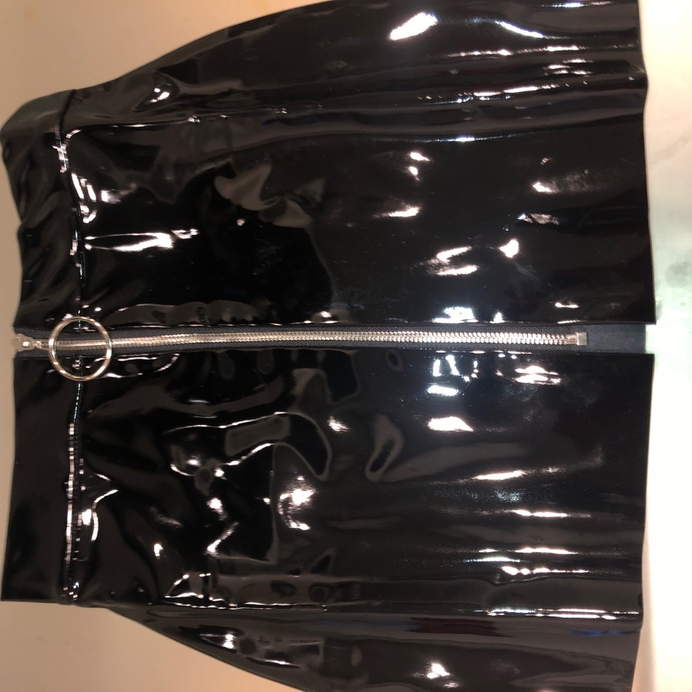Latex mini skirt